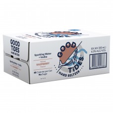 GOOD TIDES HARD SELTZER SPARKLING WATER +VODKA RASPBERRY 30PK 330ML GOOD TIDES HARD SELTZER SPARKLING WATER +VODKA RASPBERRY 30PK 330ML