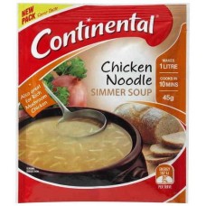 CONTINENTAL CHICKEN NOODLE SIMMER SOUP 45GM Pack Size: 16