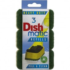 DISHMATIC DISH BRUSH REFILL HEAVY DUTY 3PK Pack Size: 6