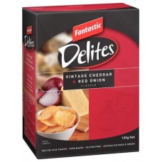 FANTASTIC DELITES VINTAGE CHEDDAR & RED ONION 100GM Pack Size: 12