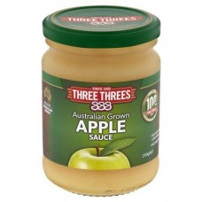 THREE THREES APPLE SAUCE 250GM Pack Size: 6