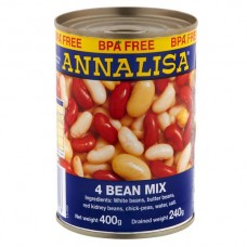 ANNALISA 4 BEANS MIX 400GM Pack Size: 12 ANNALISA 4 BEANS MIX 400GM Pack Size: 12