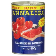 ANNALISA DICED TOMATOES 400GM Pack Size: 24 ANNALISA DICED TOMATOES 400GM Pack Size: 24
