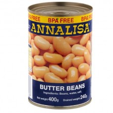 ANNALISA BUTTER BEANS 400GM Pack Size: 12 ANNALISA BUTTER BEANS 400GM Pack Size: 12