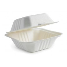 BIOPAK BURGER BOX 15.24X15.24X7.62CM 125S Pack Size: 4