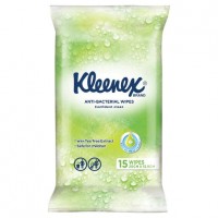 KLEENEX FACIAL TISSUE ANTI BACTERIAL WET WIPES 15S Pack Size: 7