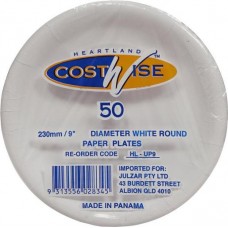COSTWISE PAPER PLATES 230MM 50S 