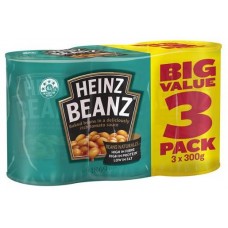 HEINZ TOMATO BAKED BEANS 3X300GM Pack Size: 8