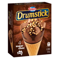 ICE CREAM DRUMSTICK SUPER CHOC 4'S