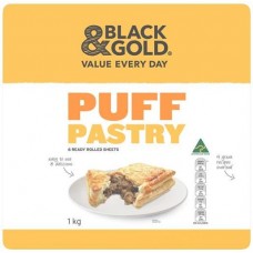 BLACK & GOLD PASTRY PUFF SHEETS 1KG Pack Size: 12