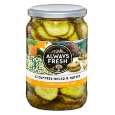ALWAYS FRESH BREAD & BUTTER CUCUMBERS 700GM Pack Size: 6 ALWAYS FRESH BREAD & BUTTER CUCUMBERS 700GM Pack Size: 6
