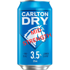 CARLTON DRY MID CANS 375ML Pack Size:30 CARLTON DRY MID CANS 375ML Pack Size:30