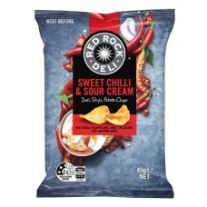 RED ROCK DELI SWEET CHILLI & SOUR CREAM POTATO CHIPS 45GM Pack Size: 18