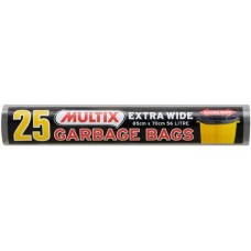 MULTIX GARBAGE BAGS EXTRA WIDE ROLL 85CM X 7CM 56 LITRE 25S Pack Size: 12