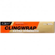CAPRI CLING WRAP EXTRA STRENGTH 45CM x 600M Pack Size: 6 CAPRI CLING WRAP EXTRA STRENGTH 45CM x 600M Pack Size: 6
