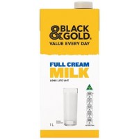BLACK & GOLD MILK FULL CREAM LONG LIFE UHT 1L Pack Size: 10