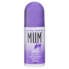 MUM DRY ACTIVE ROLL ON ANTIPERSPIRANT DEODORANT 50ML Pack Size: 6 MUM DRY ACTIVE ROLL ON ANTIPERSPIRANT DEODORANT 50ML Pack Size: 6