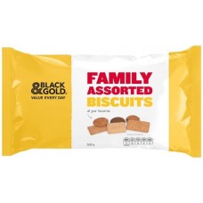 BLACK & GOLD FAMILY ASSORTED BISCUITS 500GM Pack Size: 18