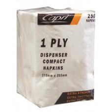 CAPRI NAPKIN DISPENSER WHITE 250S Pack Size: 20 CAPRI NAPKIN DISPENSER WHITE 250S Pack Size: 20