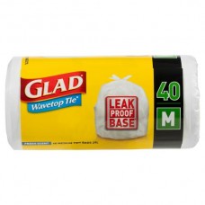 GLAD WAVETOP TIE KITCHEN TIDY BAGS MEDIUM 40S Pack Size: 12