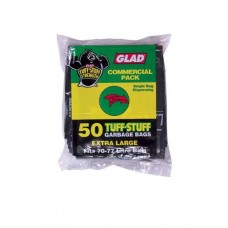 GLAD HEAVY DUTY GARBAGE BAG BLACK 50S Pack Size: 4