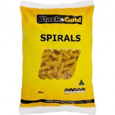 BLACK & GOLD SPIRALS PASTA 500GM Pack Size: 12