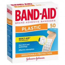 BANDAID PLASTIC STRIPS 50S Pack Size: 6 BANDAID PLASTIC STRIPS 50S Pack Size: 6