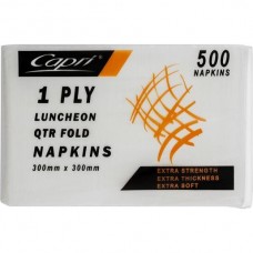 CAPRI LUNCH NAPKINS WHITE 1PLY 500S Pack Size: 6 CAPRI LUNCH NAPKINS WHITE 1PLY 500S Pack Size: 6
