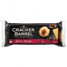 CRACKER BARREL EXTRA SHARP VINTAGE CHEESE 250GM Pack Size: 12