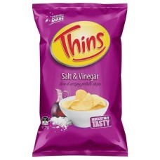 THINS SALT & VINEGAR POTATO CHIPS 175GM Pack Size: 12