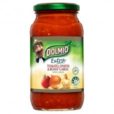 DOLMIO PASTA SAUCE TOMATO ONION AND ROASTED GARLIC 500GM Pack Size: 6