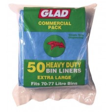 GLAD HEAVY DUTY GARBAGE BAG BLUE 50S Pack Size: 10