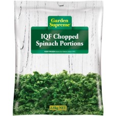 GARDEN SUPREME FROZEN CHOPPED SPINACH 2.5KG Pack Size: 4