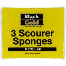 BLACK & GOLD SCOURER SPONGES REGULAR 3PK Pack Size: 12