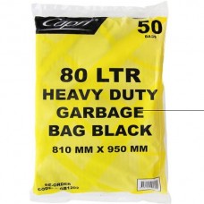 CAPRI HEAVY DUTY GARBAGE BAGS BLACK 50S Pack Size: 5