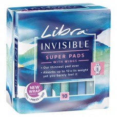 LIBRA INVISIBLE WINGS SUPER PADS 10S Pack Size: 6