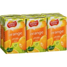 GOLDEN CIRCLE ORANGE JUICE 6 PACK 250ML Pack Size: 4