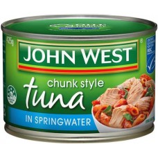 JOHN WEST TUNA IN SPRINGWATER 425GM Pack Size: 12
