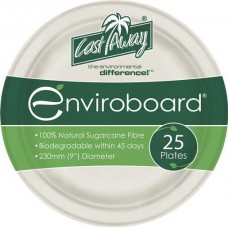 CAST AWAY PLATE ENVIROBOARD ROUND 9 INCH 25S Pack Size: 10
