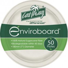 CAST AWAY PLATE ENVIROBOARD ROUND 7 INCH 50S Pack Size: 10