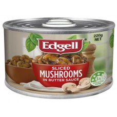 EDGELL SLICED MUSHROOMS IN BUTTER SAUCE 220GM Pack Size: 12