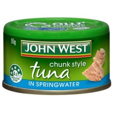 JOHN WEST SPRINGWATER CHUNKY TUNA TEMPTERS 12 x 95GM Pack Size: 3