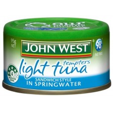 JOHN WEST TUNA TEMPTERS LIGHT SPRINGWATER SANDWICH STYLE 95G Pack Size: 12