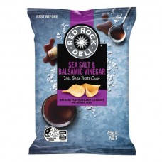 RED ROCK DELI SEA SALT & BALSAMIC VINEGAR CHIPS 45GM Pack Size: 18