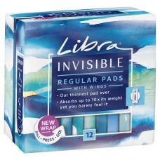 LIBRA INVISIBLE WINGS REGULAR PADS 12S Pack Size: 6