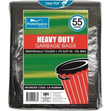 PRIMESOURCE GARBAGE BAG BLACK 50S Pack Size: 5