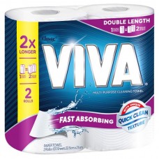 VIVA PAPER TOWEL WHITE DOUBLE LENGTH 12 SHEETS 2PK Pack Size: 4 VIVA PAPER TOWEL WHITE DOUBLE LENGTH 12 SHEETS 2PK Pack Size: 4