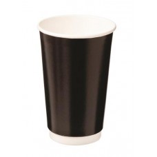 CAST AWAY CUPS DOUBLE WALL PAPER HOT BLACK 460ML 25S Pack Size: 15