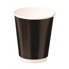 CAST AWAY CUPS DOUBLE WALL PAPER HOT BLACK 280ML 25S Pack Size: 20