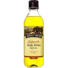 ALWAYS FRESH 100% PURE SPANISH OLIVE OIL 500ML Pack Size: 12
